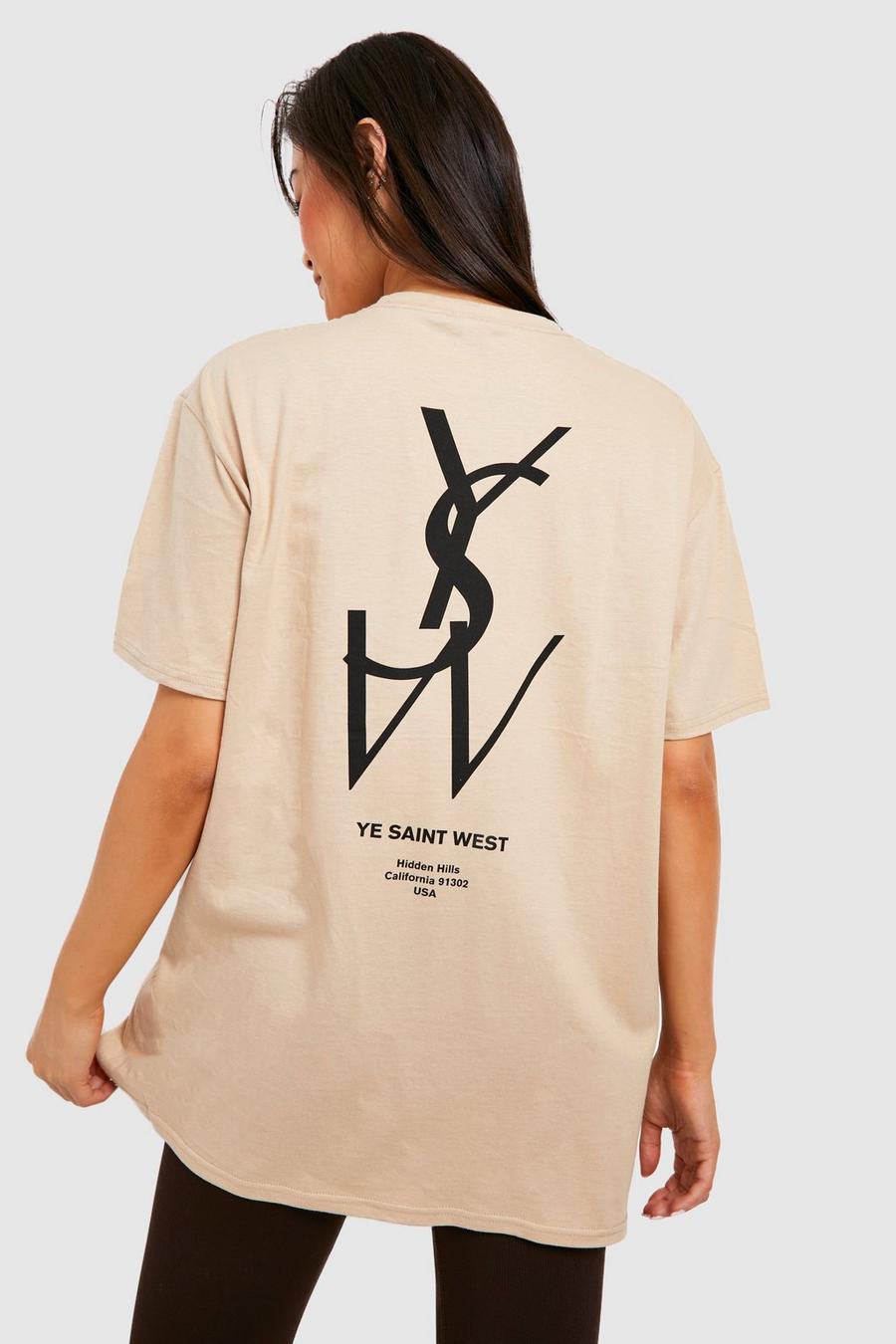 T-shirt oversize à imprimé Ye Saint West, Sand image number 1