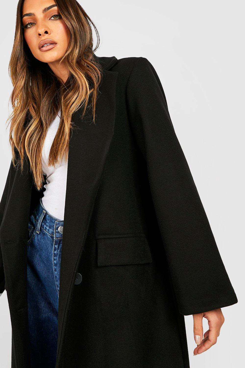 Longline Wool Look Coat boohoo FI