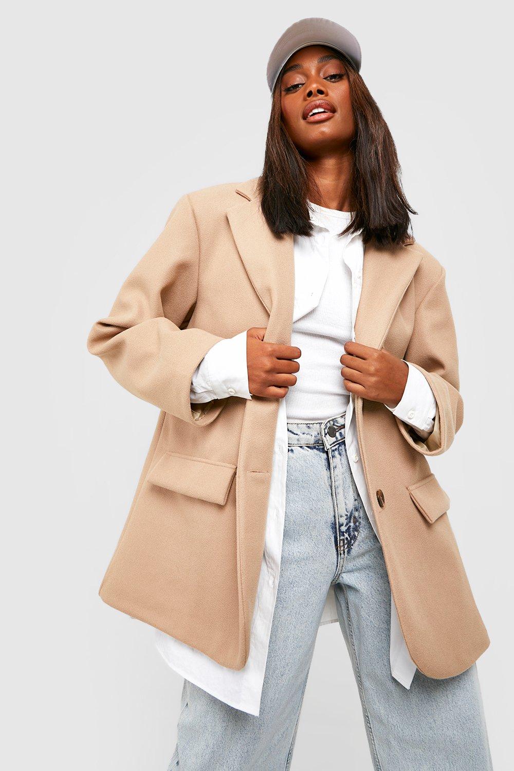 Slouchy hot sale wool coat