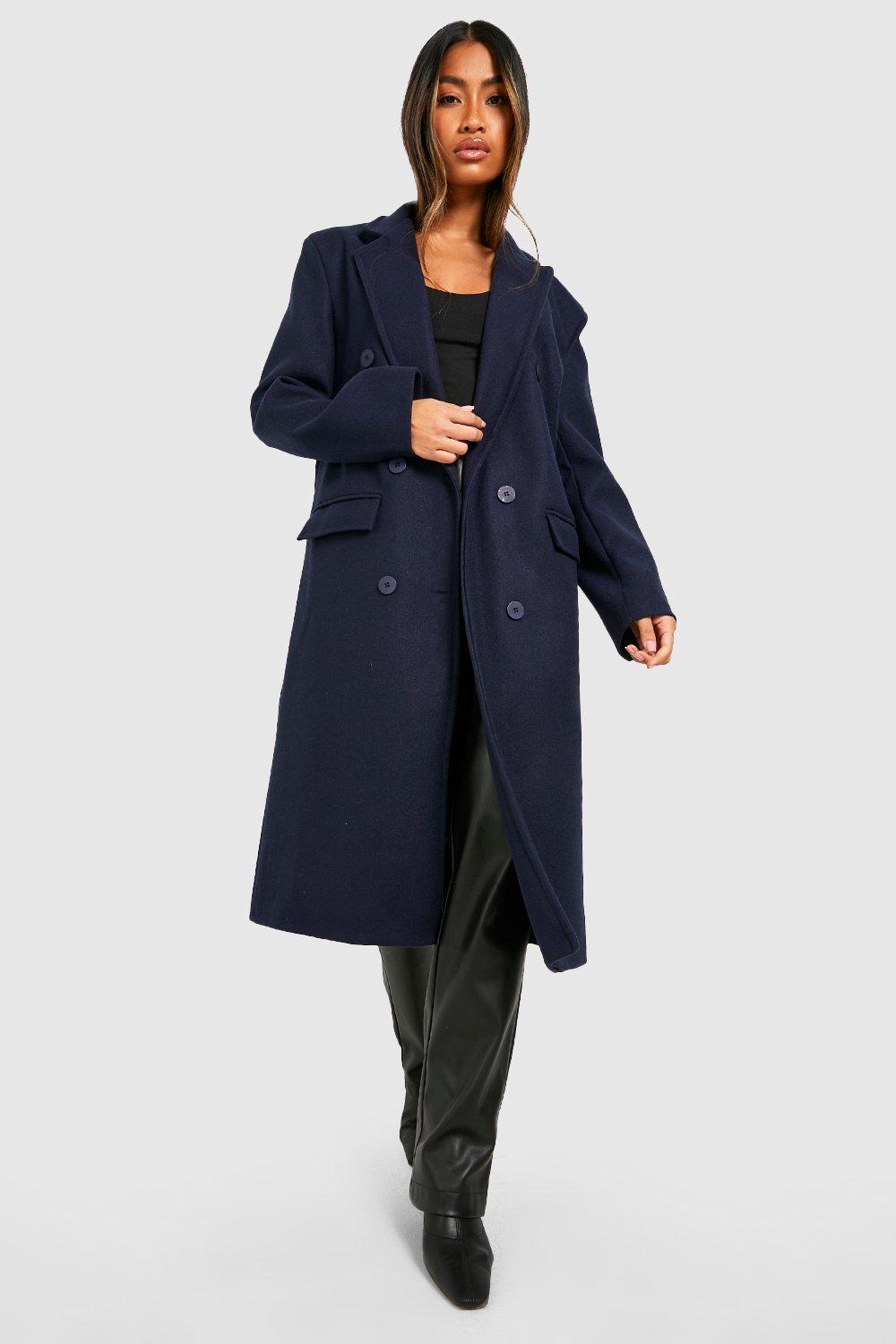 Women's Oversized Double Breasted Coat | Boohoo UK