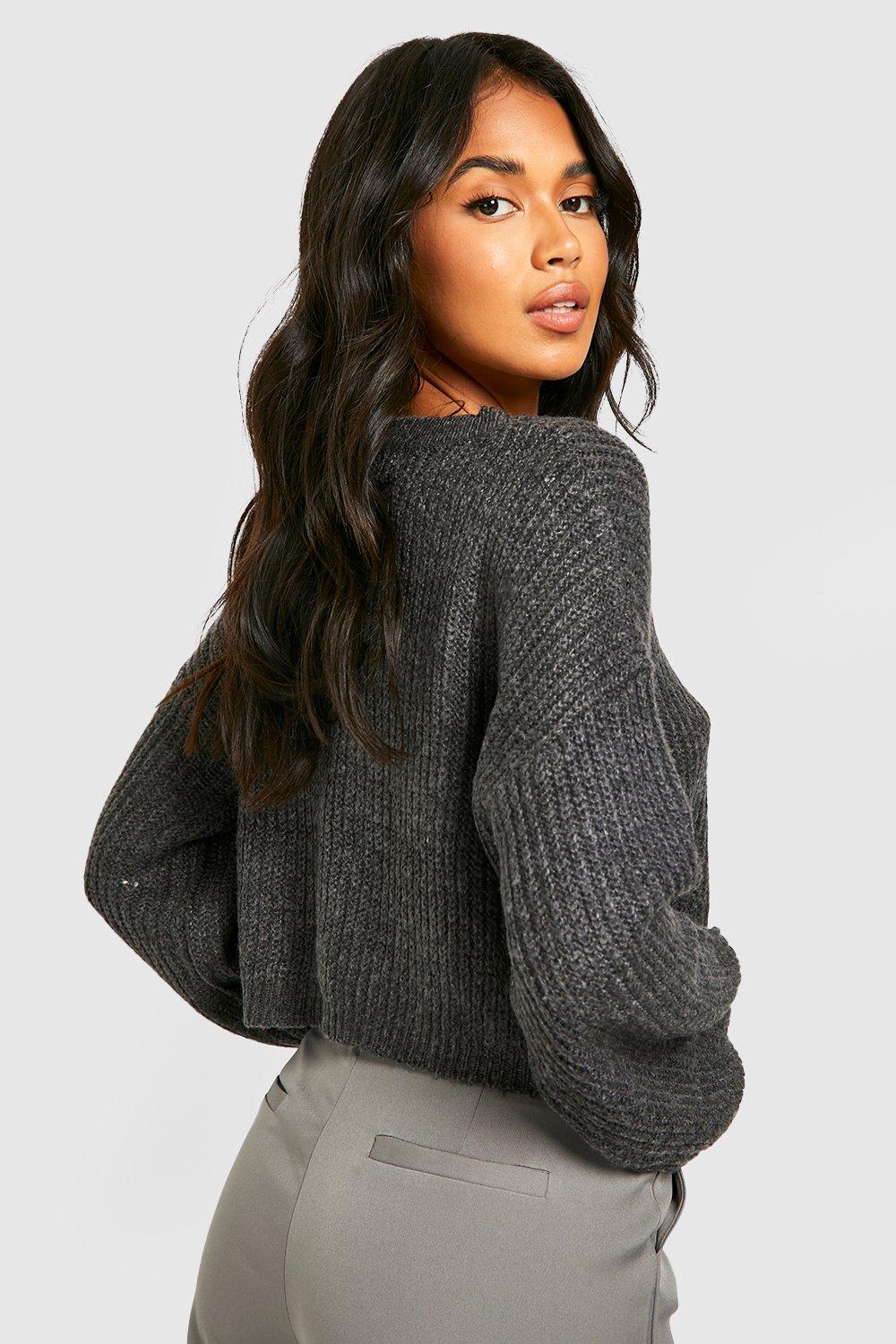 Grey balloon sales sleeve sweater