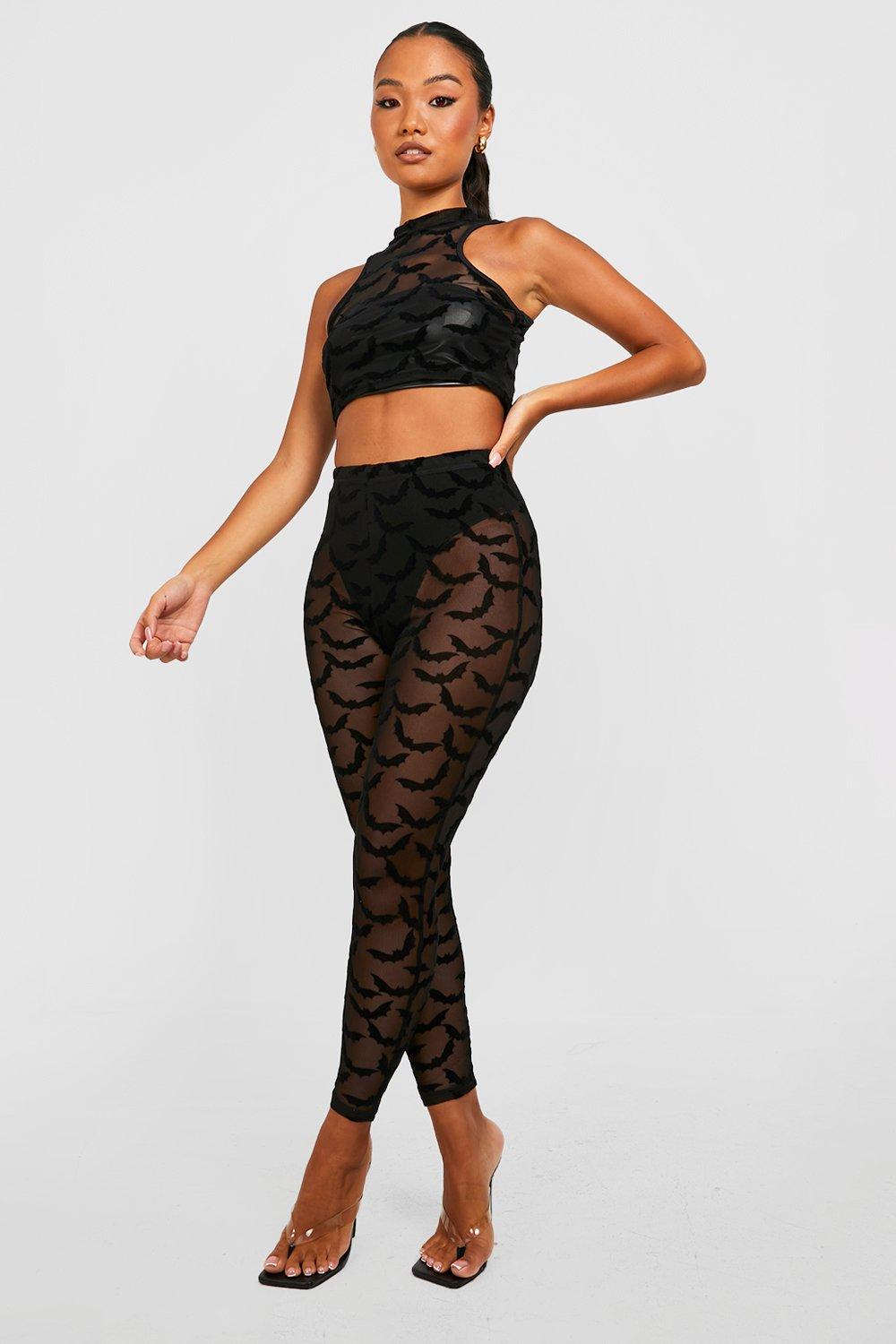 Petite Black Lace Leggings