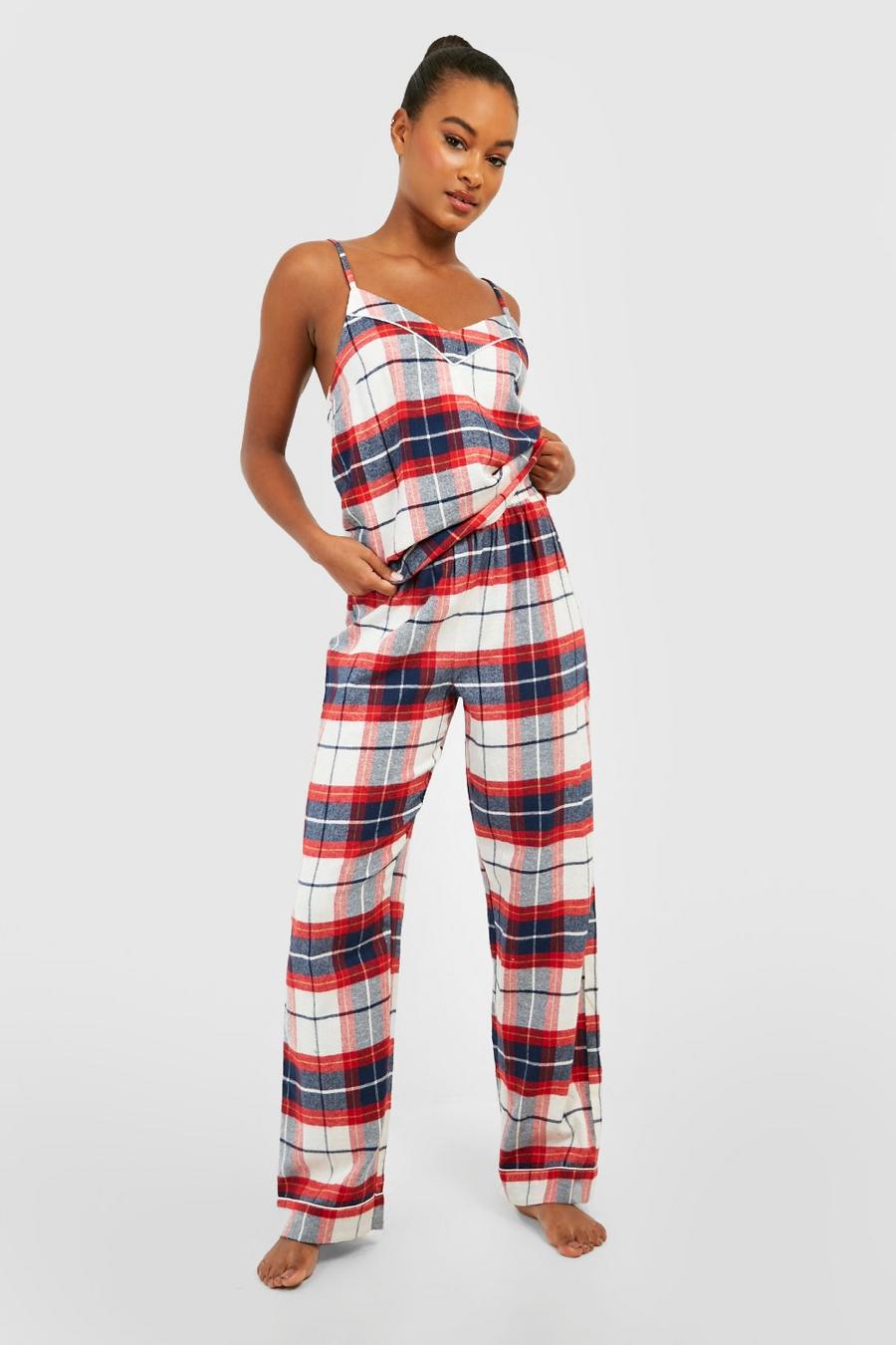 Pantalón de pijama Tall de franela con estampado de cuadros - pieza intercambiable, Navy image number 1