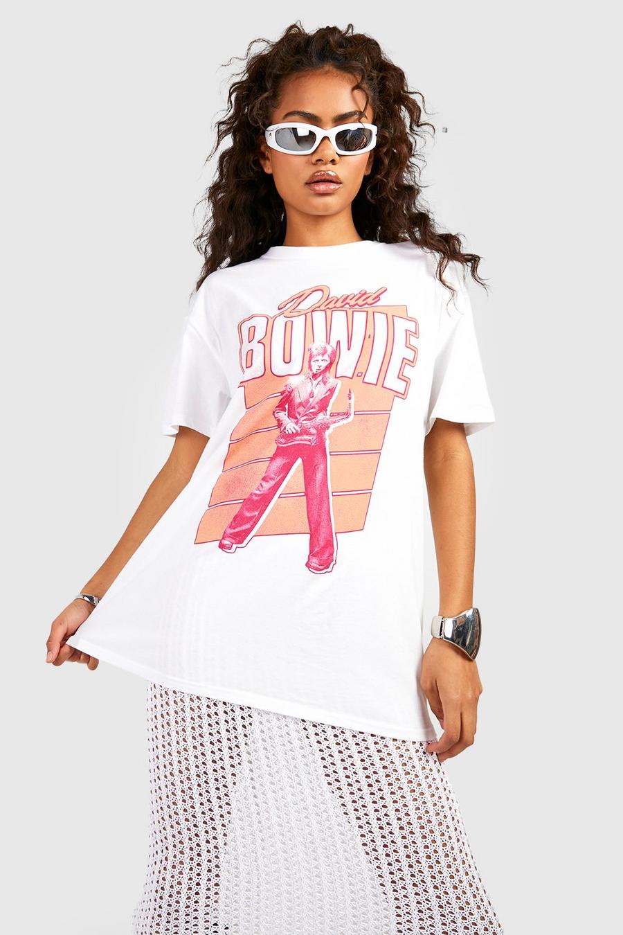 T-shirt oversize à imprimé David Bowie, White blanc