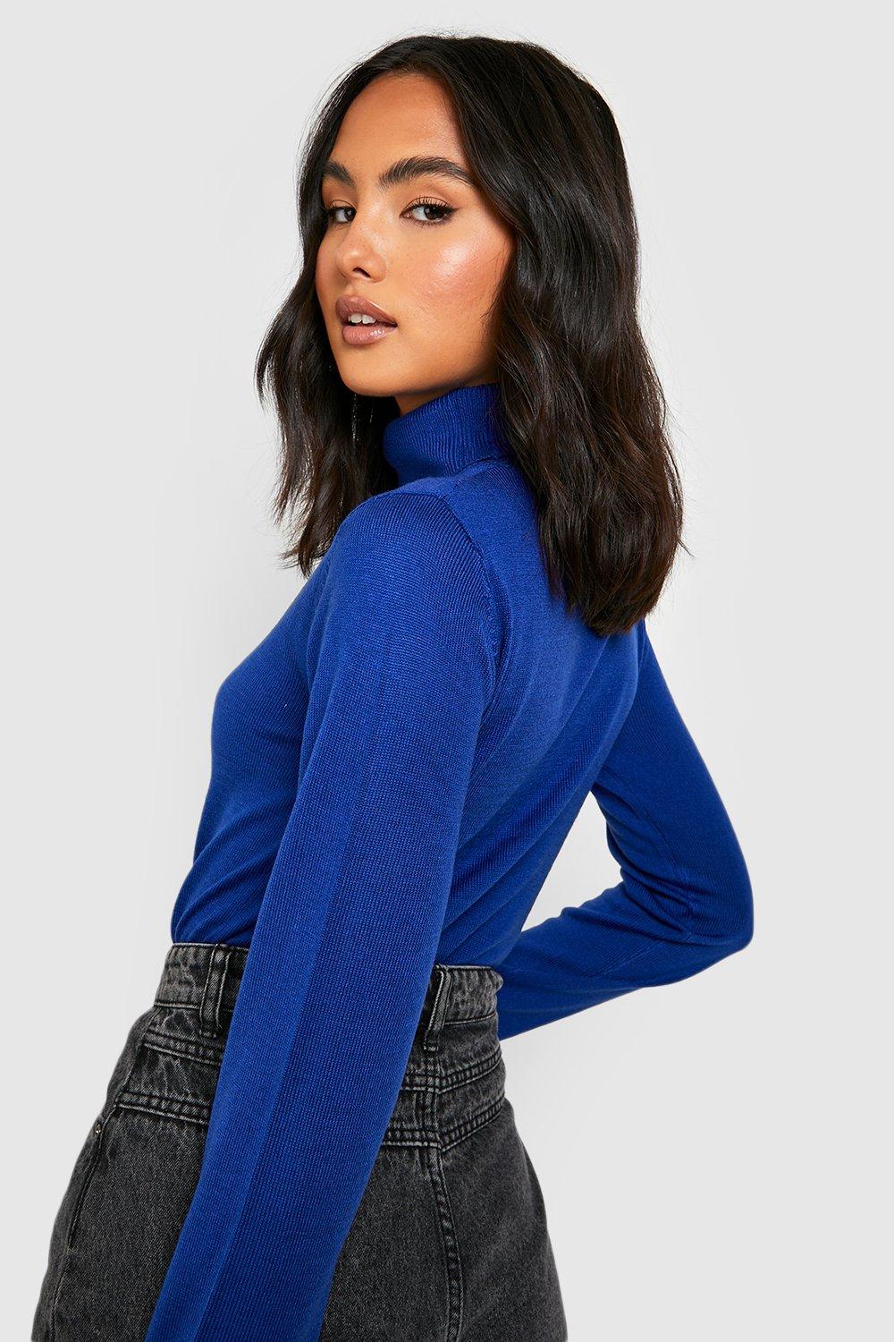 Cobalt blue shop polo neck jumper