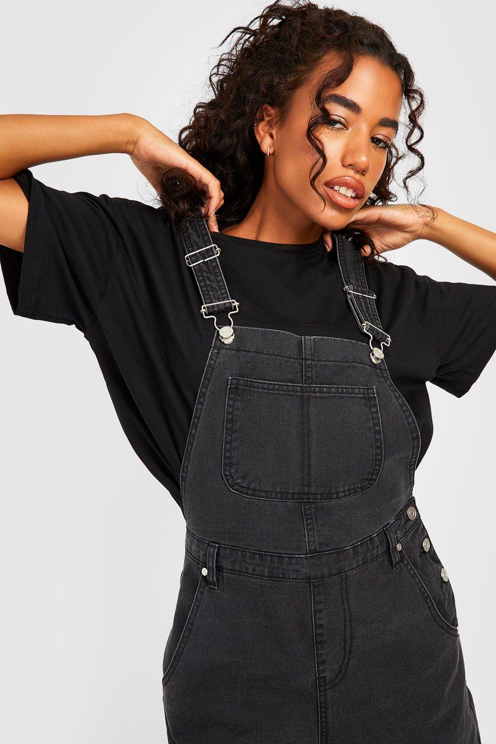 Black dungarees womens clearance uk