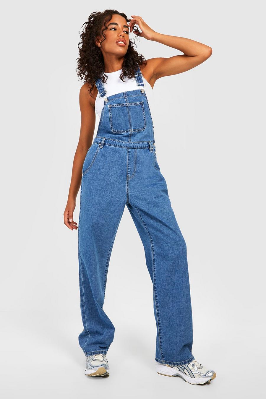 Mid blue Relax Fit Denim Dungarees image number 1