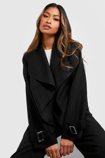 Waterval Jas Met Manchette Detail black