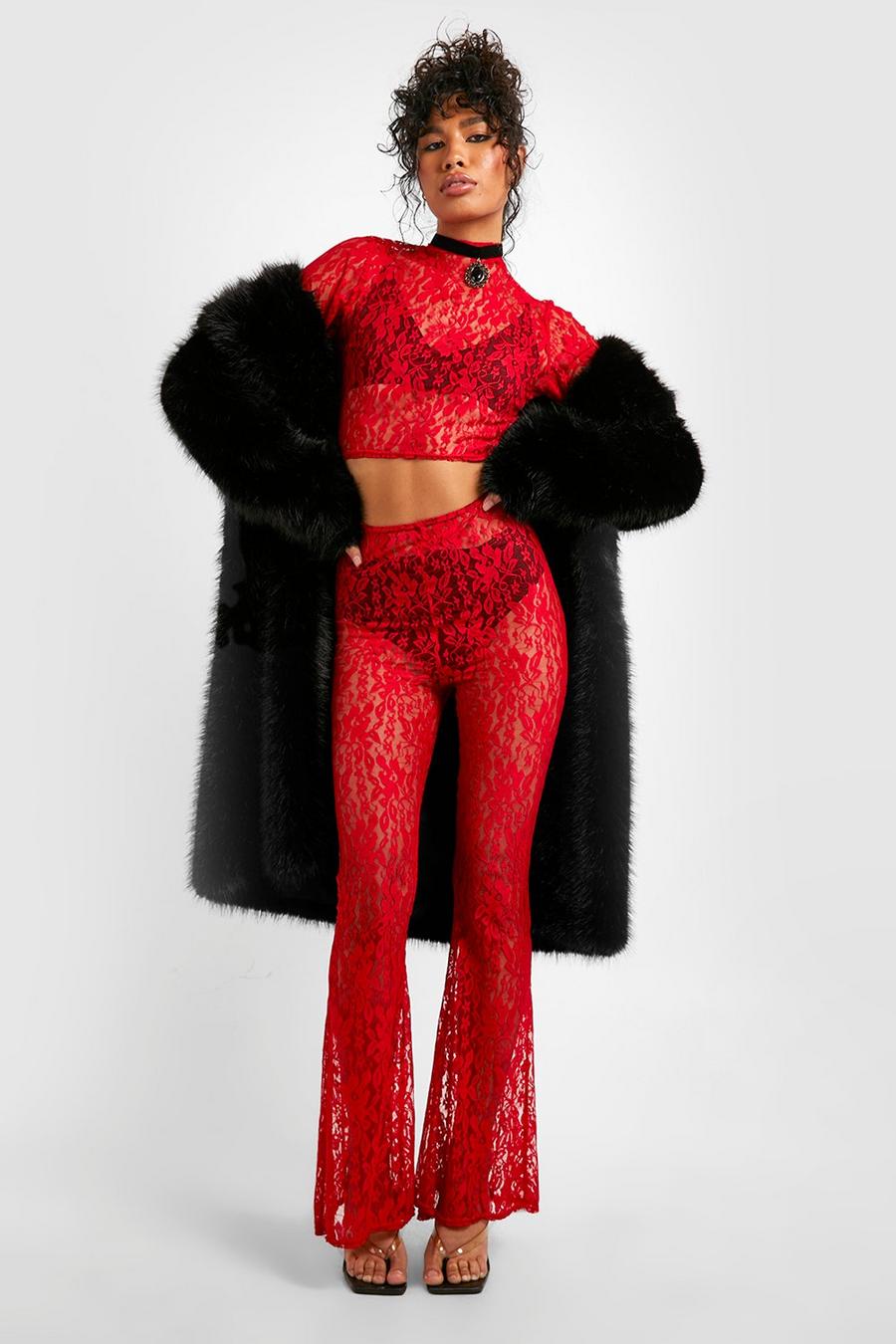 Red Halloween Lace Flares image number 1