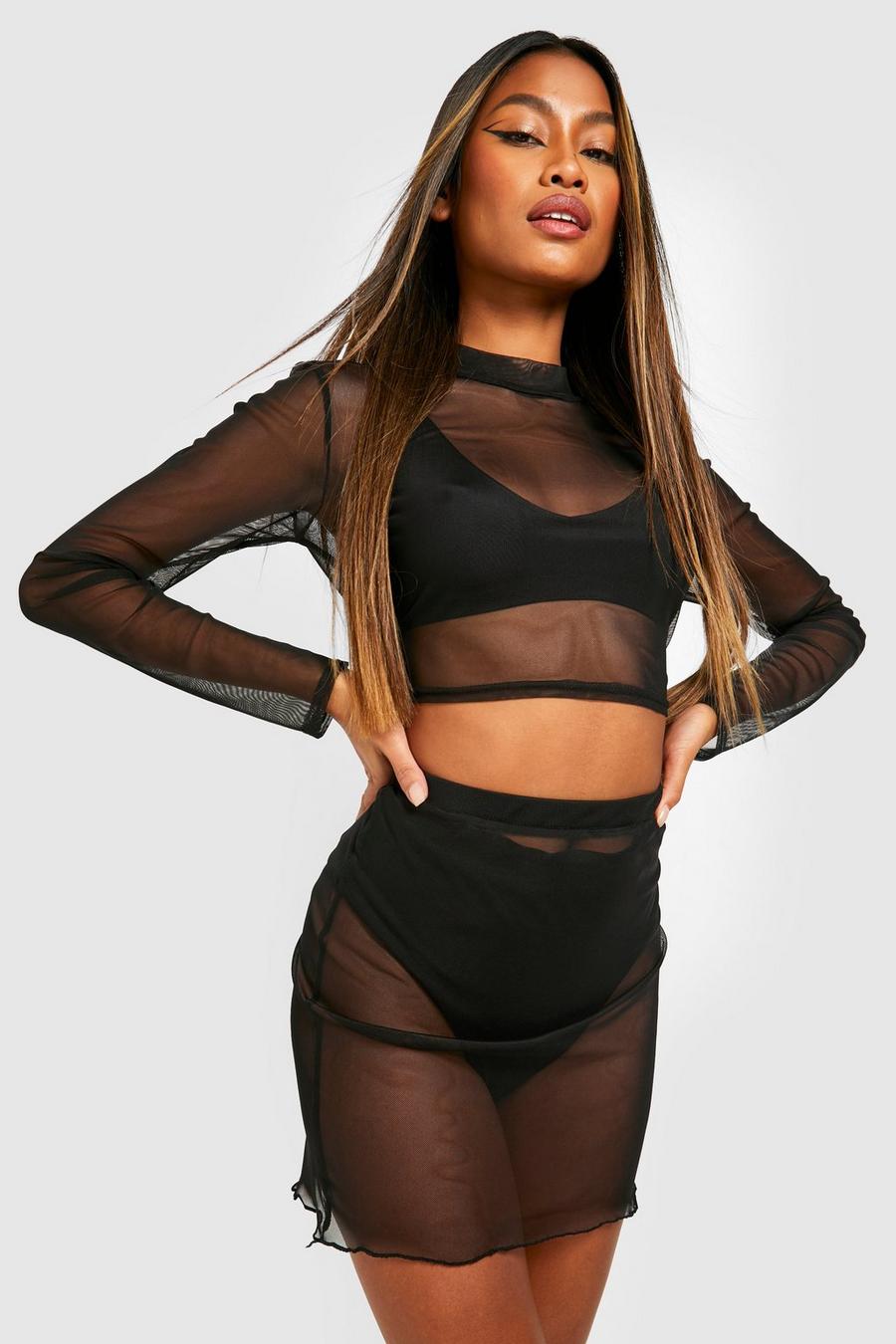 Mini-jupe en mesh - Halloween, Black image number 1