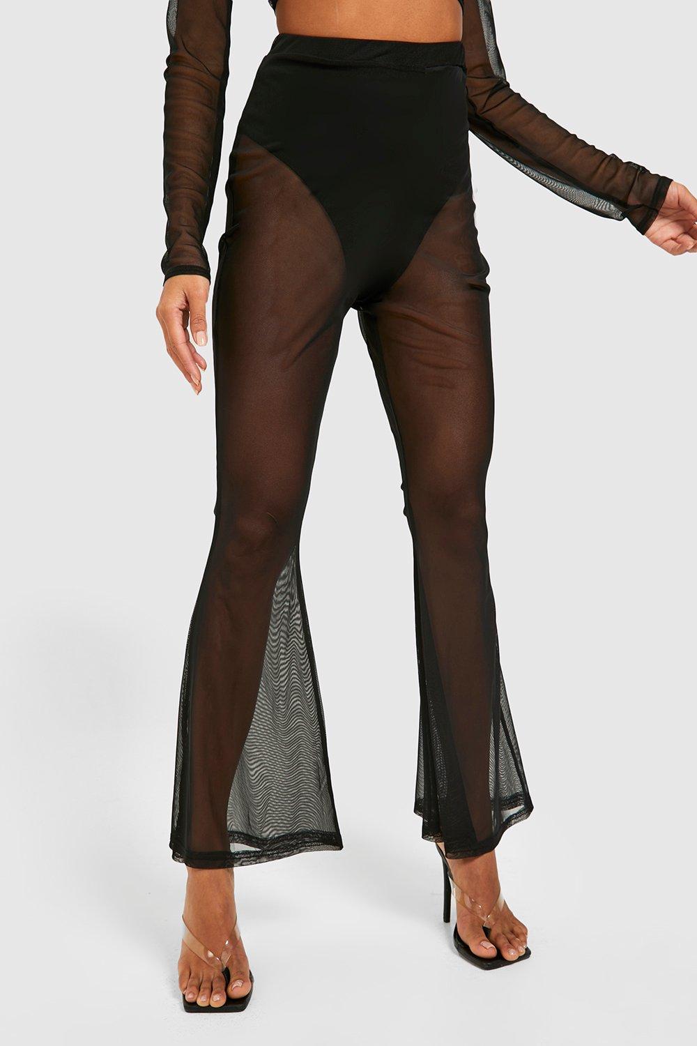 boohoo Halloween Mesh Paneled Flare Pants