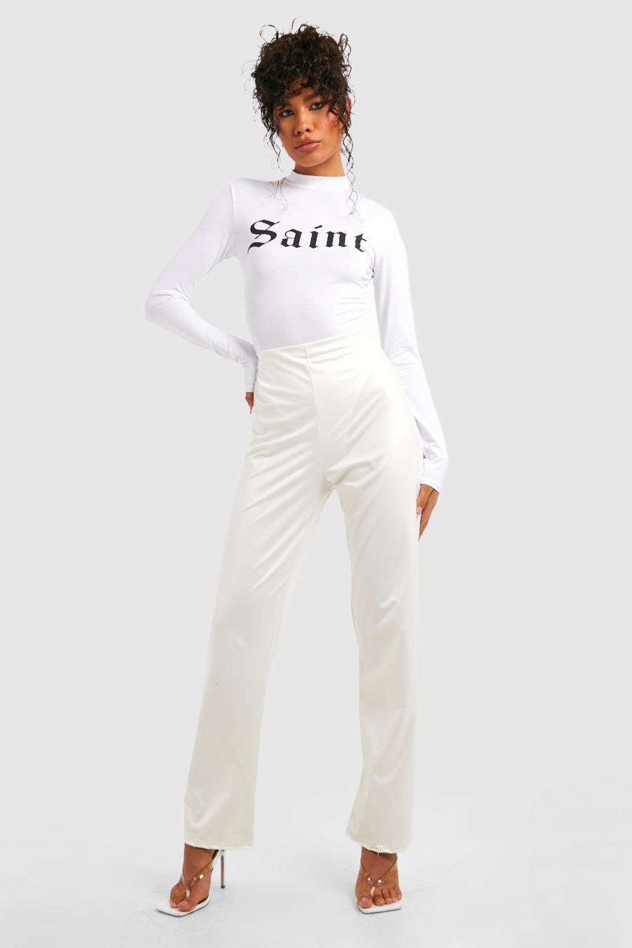 White Halloween Faux Leather Trousers image number 1