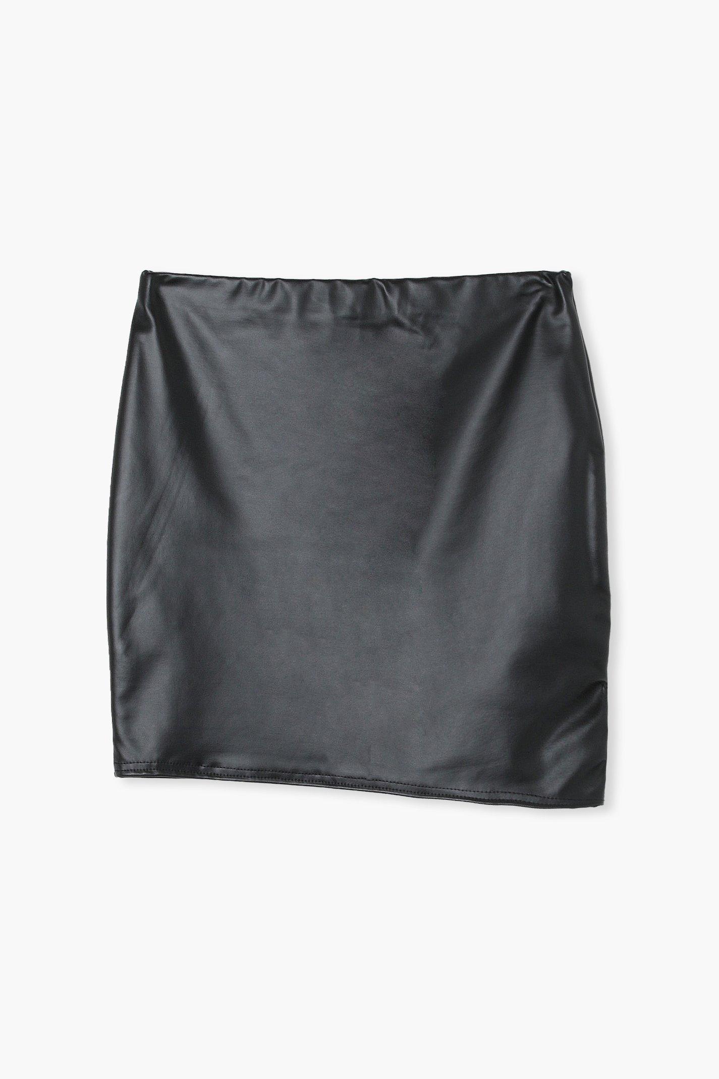 Halloween PU Curved Hem Mini Skirt boohoo IE