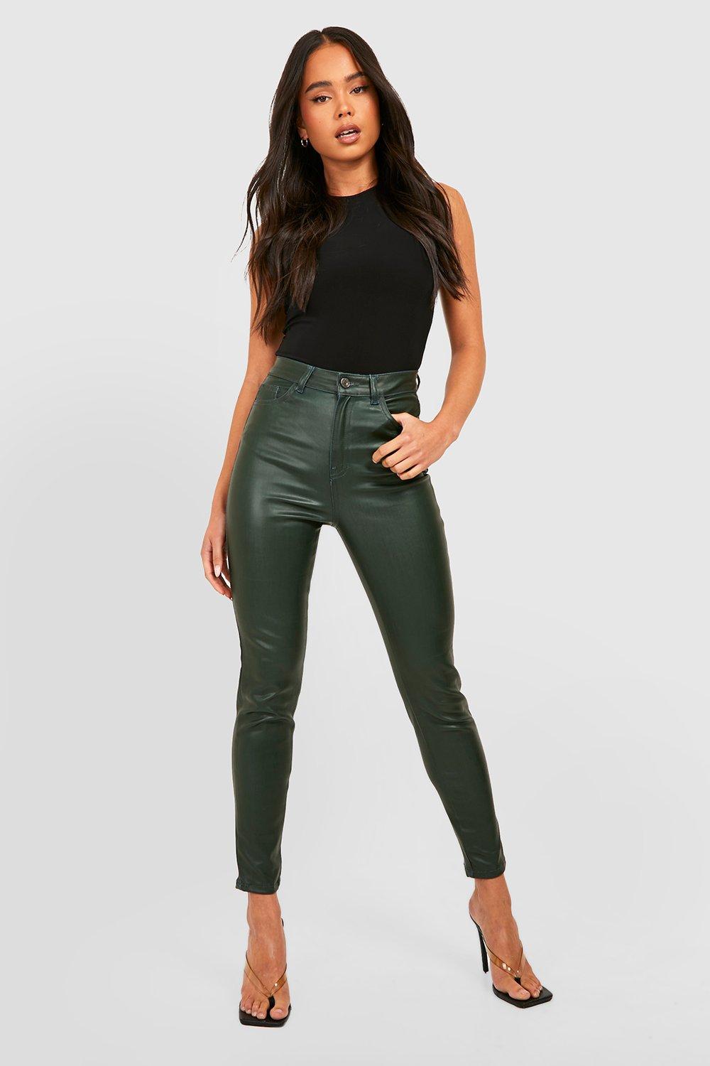 Petite Pu Coated Waist Skinny Jeans |