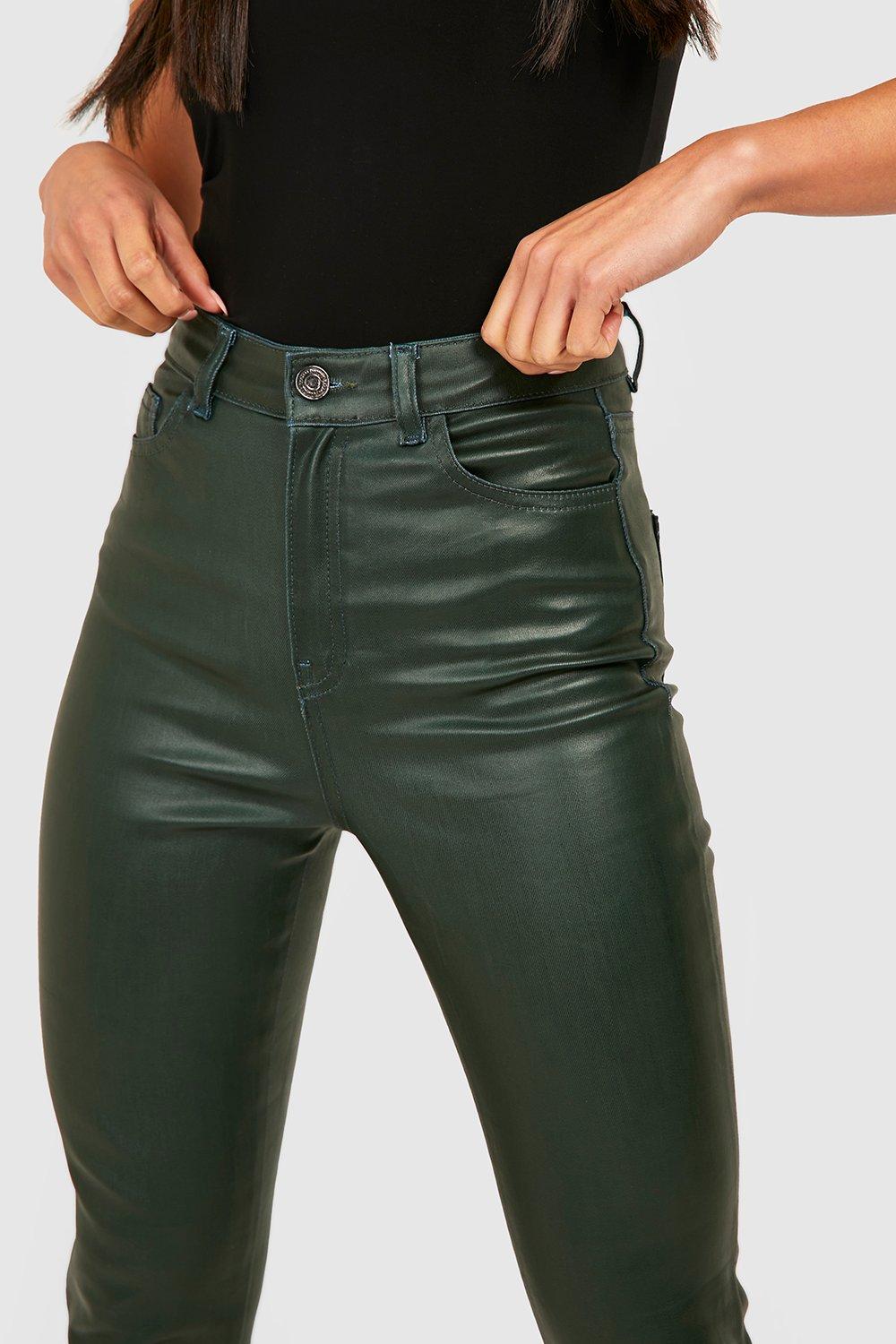 Coated High Waisted Disco Skinny Jeans