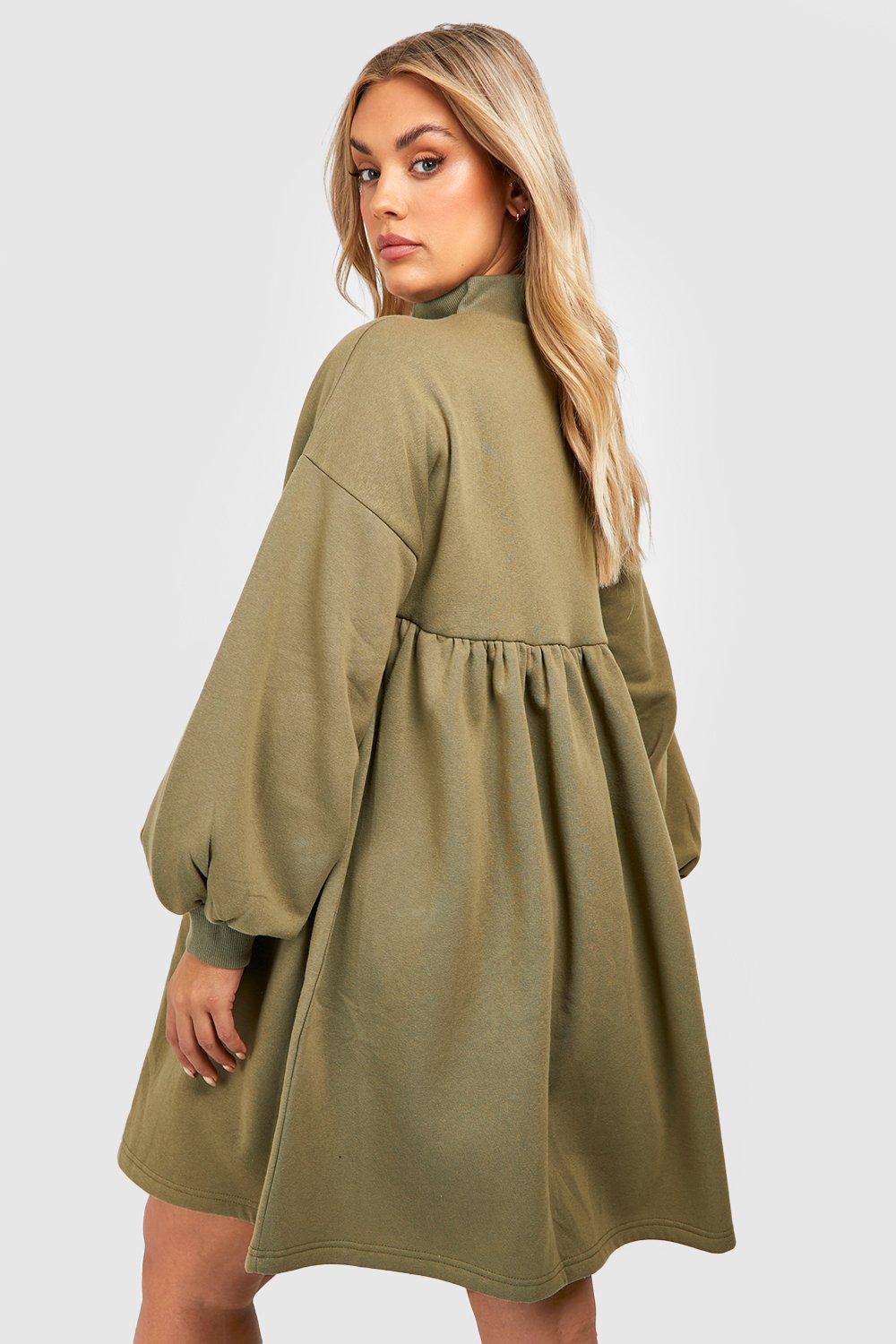 Qiaomai Womens Half Zip Sweatshirt Dresses Summer V Neck