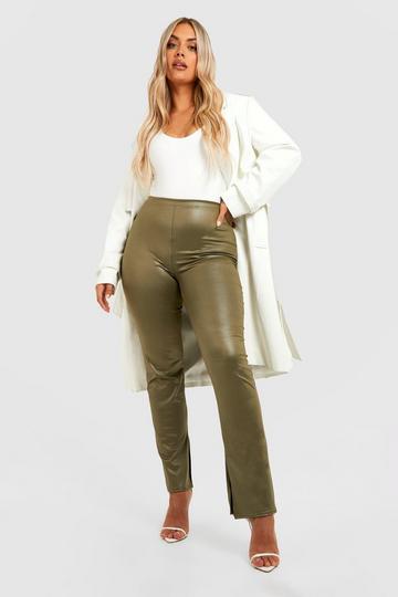 Grande taille - Legging fendu khaki