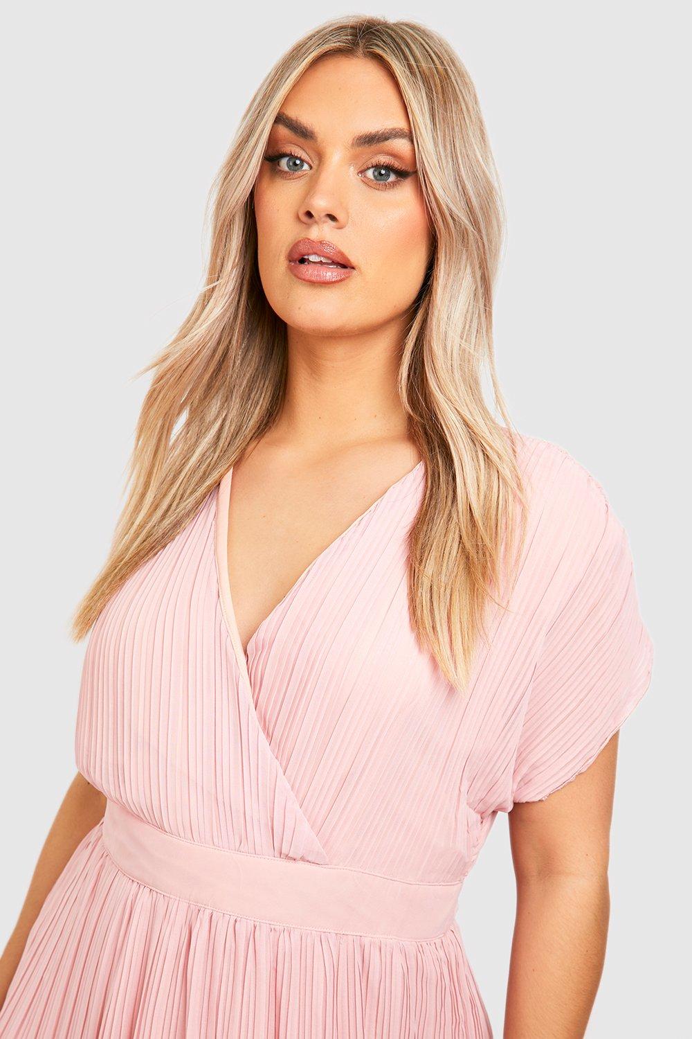 Boohoo blush pink store dress