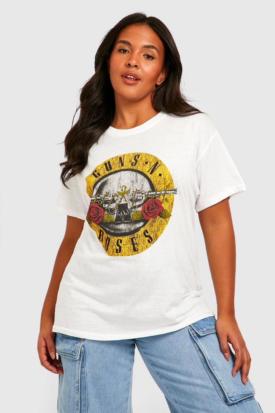 Grande taille - T-shirt à imprimé Guns N Roses, White image number 1
