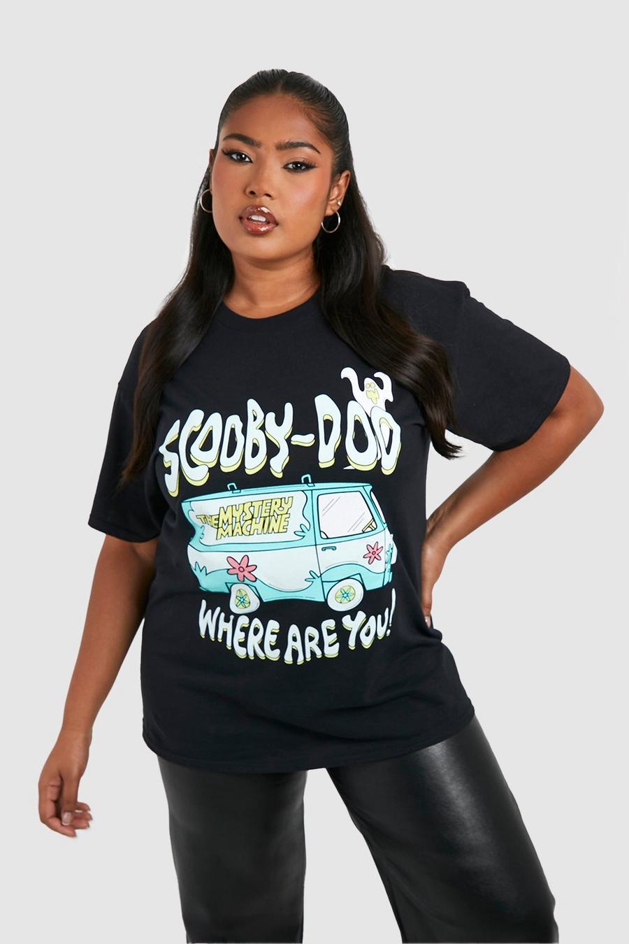 Camiseta Plus de Halloween con estampado de Scooby Doo, Black negro image number 1