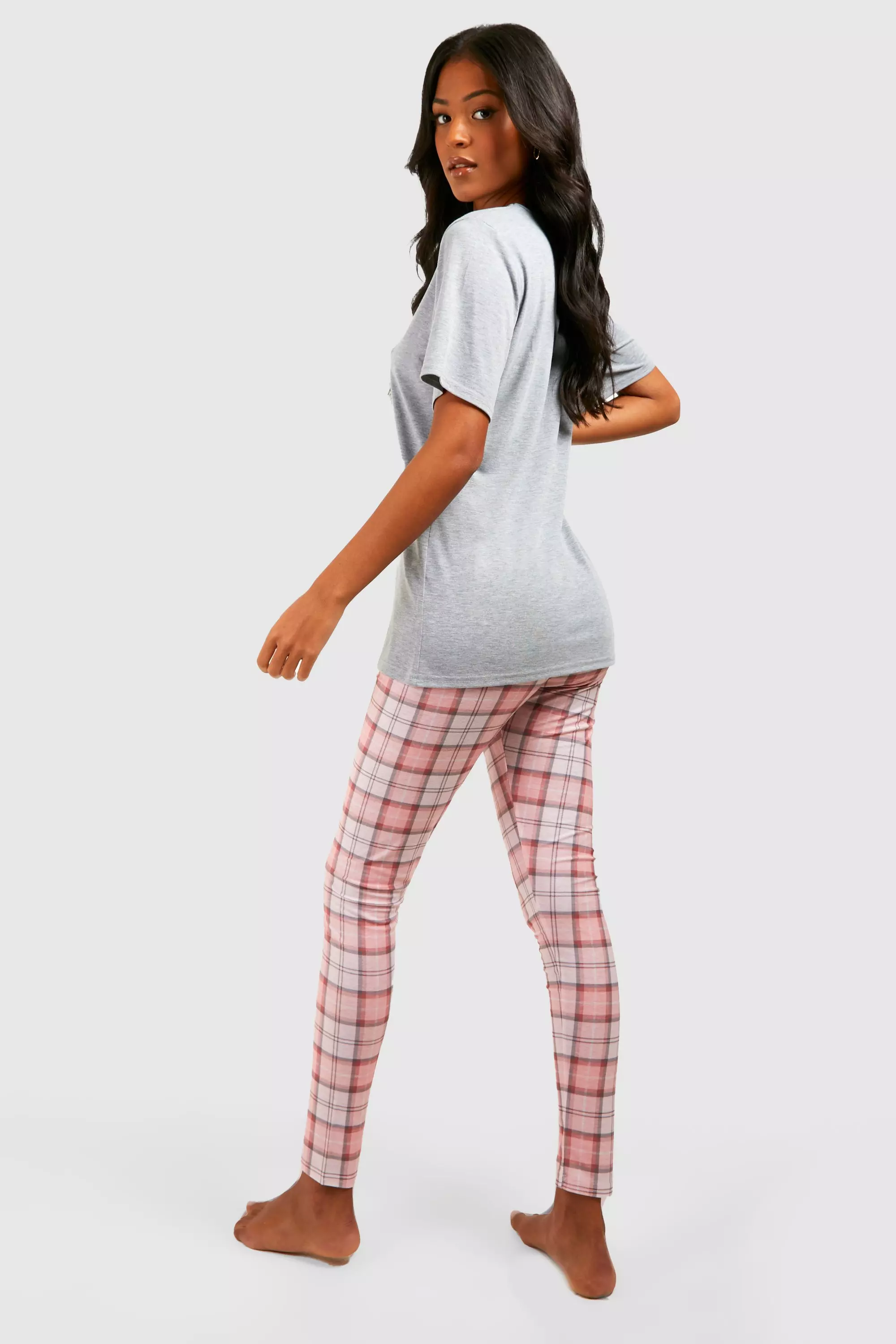Pink Tall Pjs All Day Check Legging Set alternative image