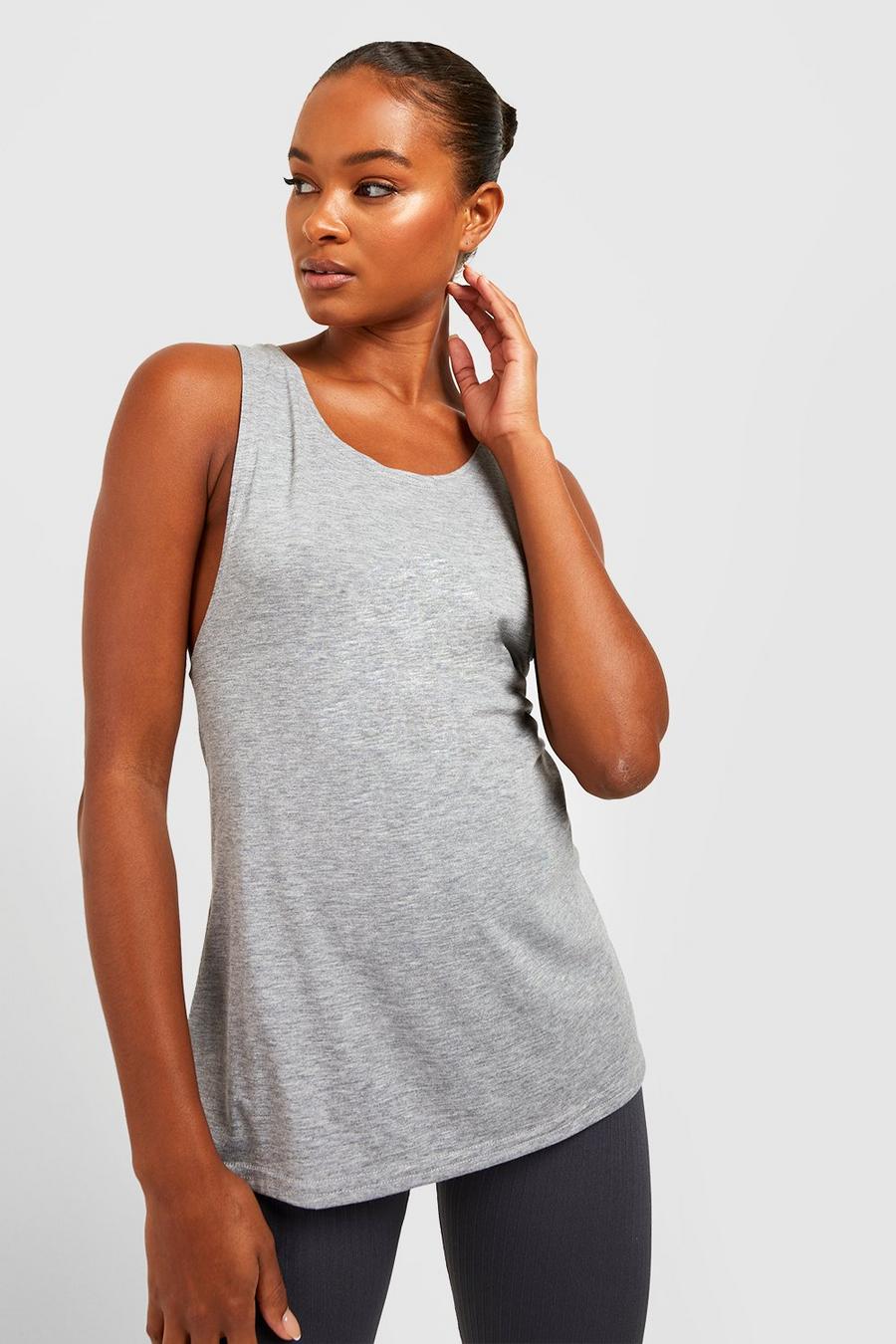 Grey Tall Fit Basic Running Tank image number 1