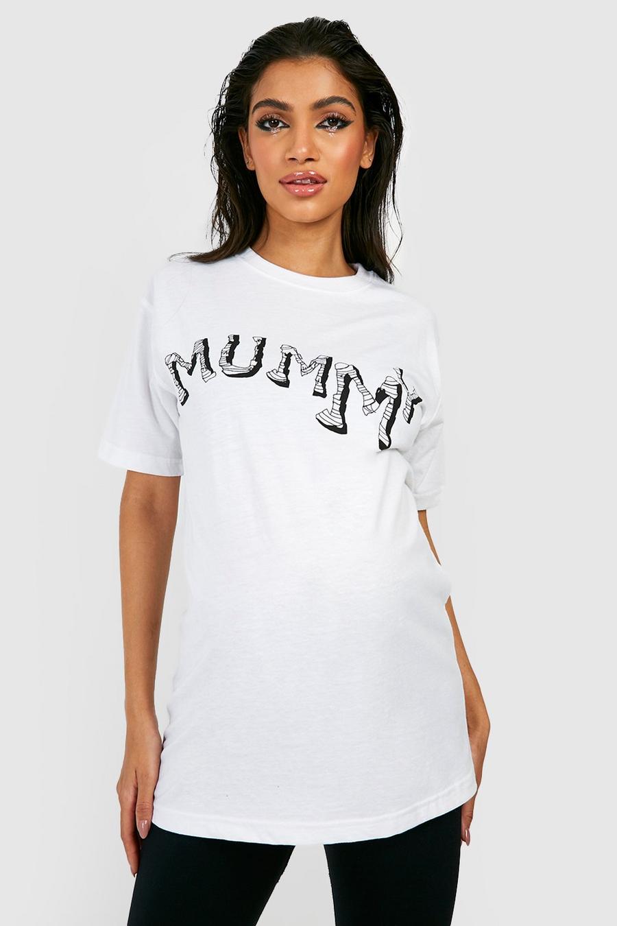 White Maternity Mummy Halloween T-shirt image number 1
