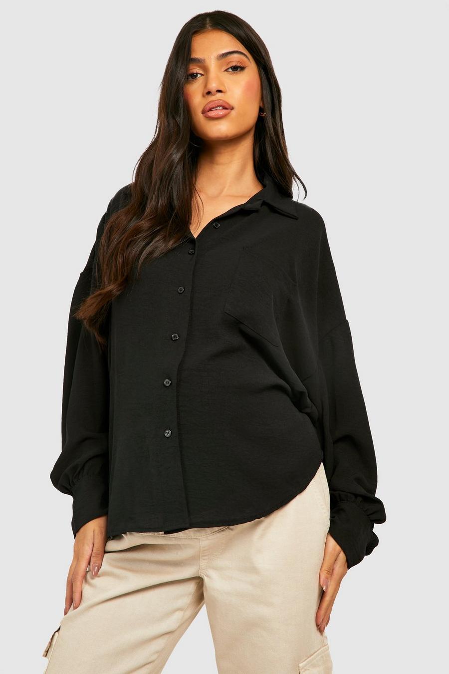 Black Maternity Oversized Shirt