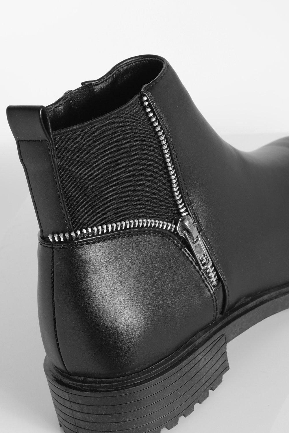 Zip flat ankle store boots