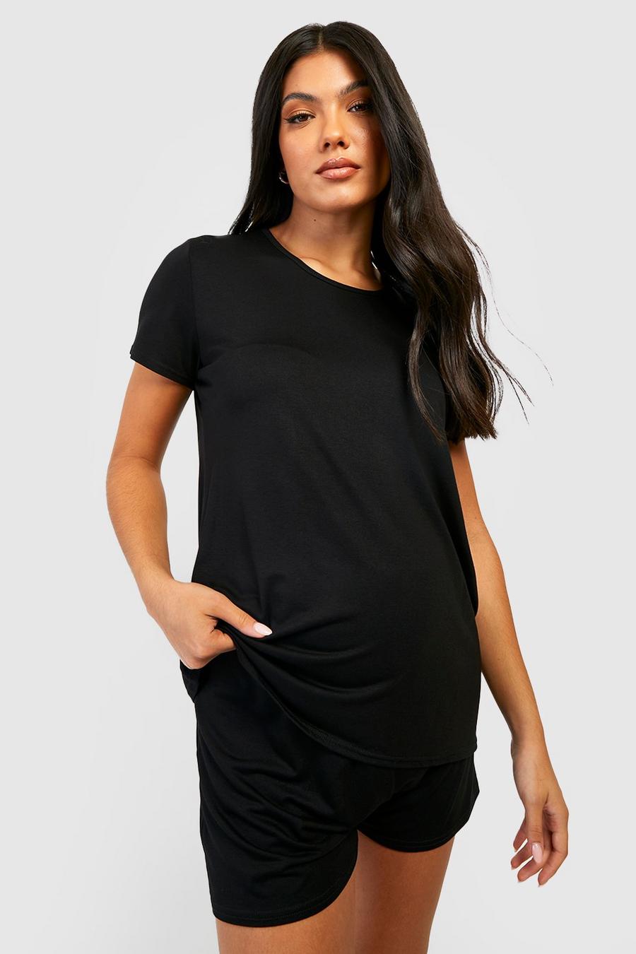 Black Maternity Basic Short Pyjamas image number 1