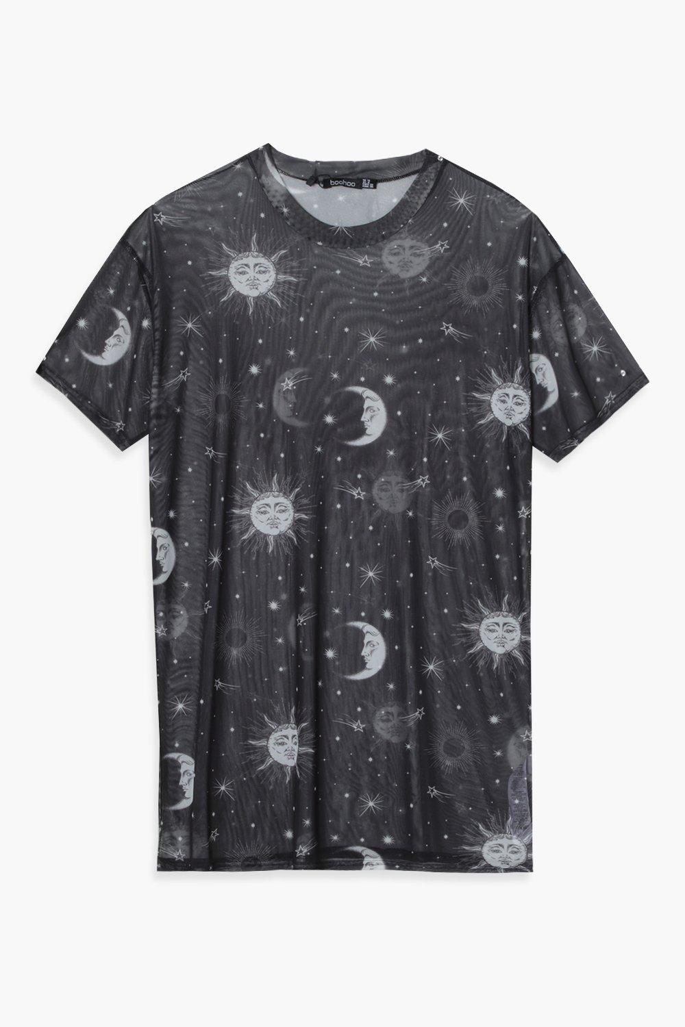 Plus Sun & Moon Mesh T-Shirt Dress