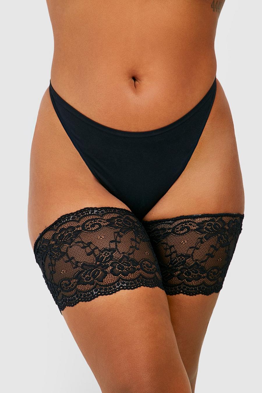 Black Plus Lace Chafing Bands image number 1