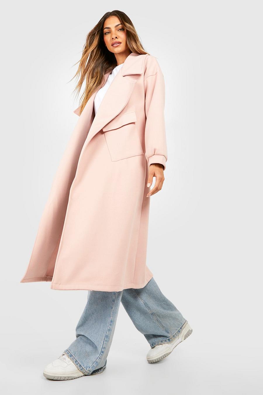 Blush pink Wool Look Super Oversized Maxi Coat