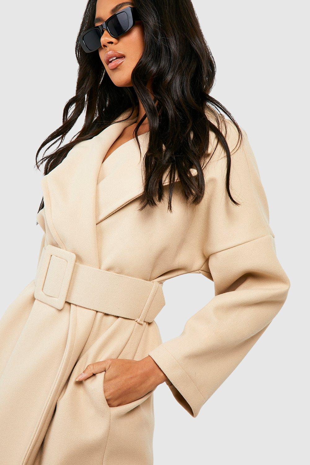 Boohoo belted coat online
