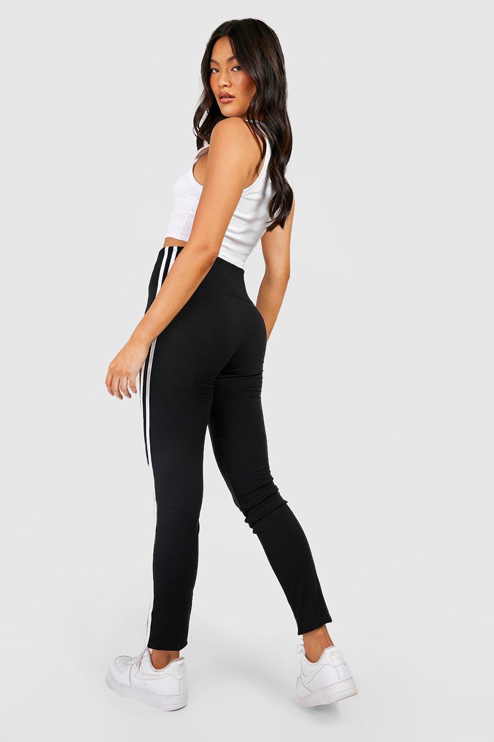 Buy Boohoo High Waisted Fleece Lined Leggings In Black