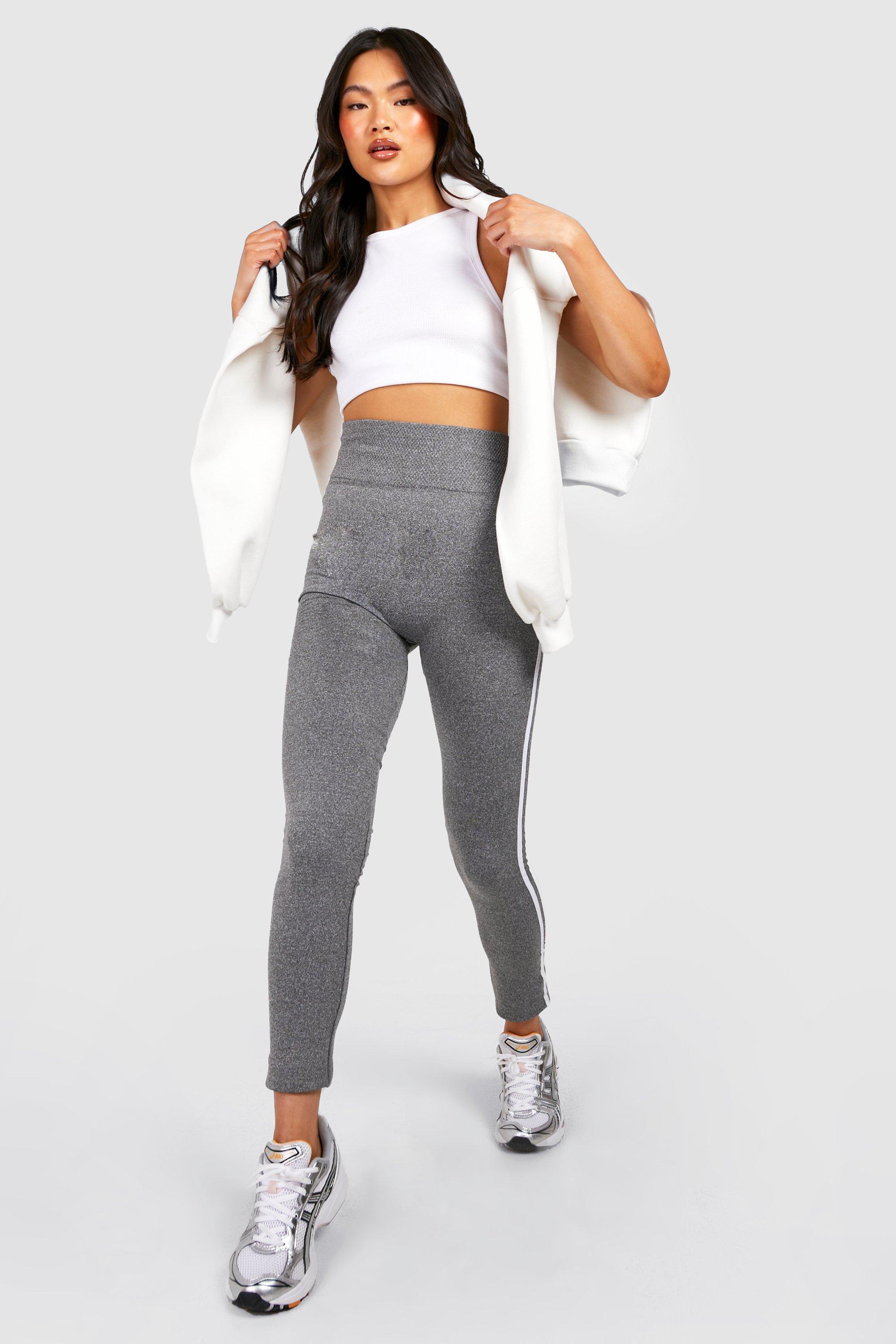 Sports Stripe Fleece Lined High Waisted Leggings boohoo IL