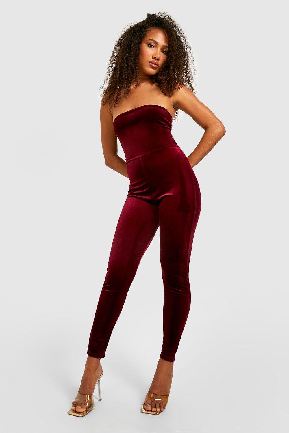 Velvet cheap strapless jumpsuit