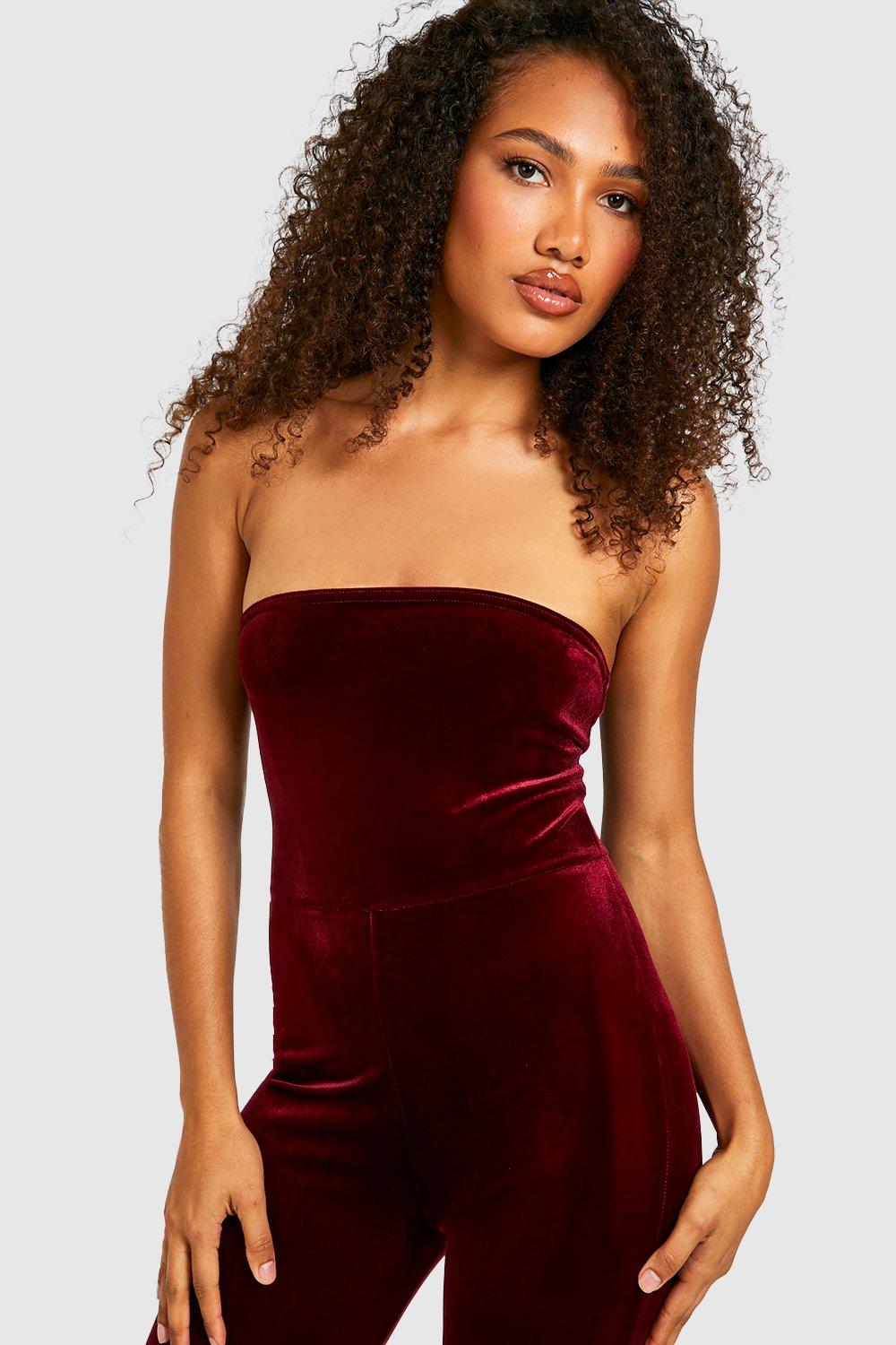 Velvet best sale strapless jumpsuit