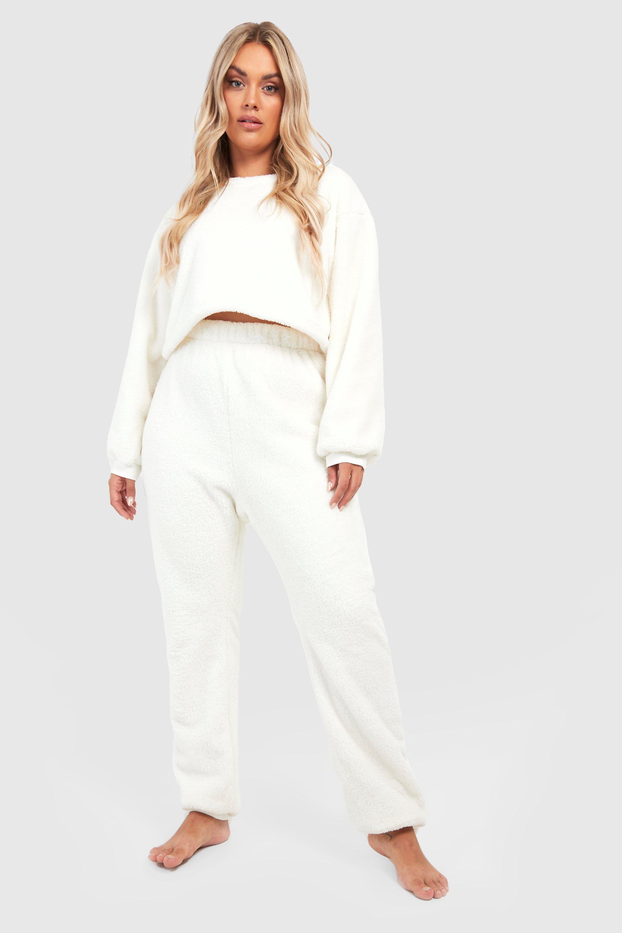 Plus Fleece Lounge Set boohoo