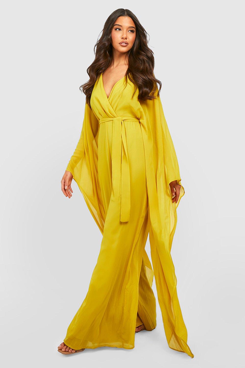 Yellow cape hot sale jumpsuit