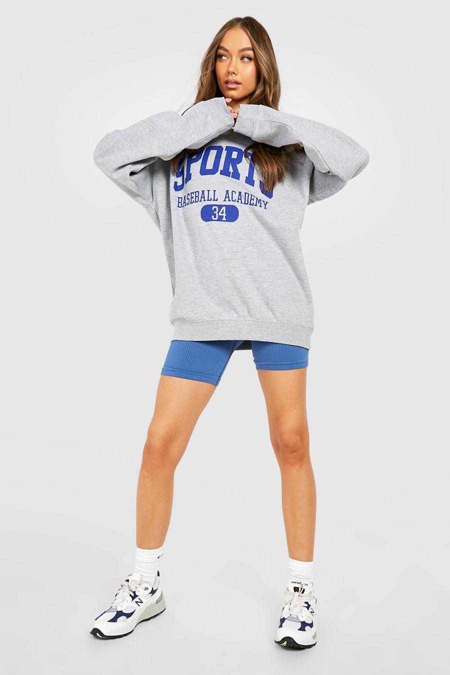 Grey marl Sports Academy Oversized Sweater image number 1