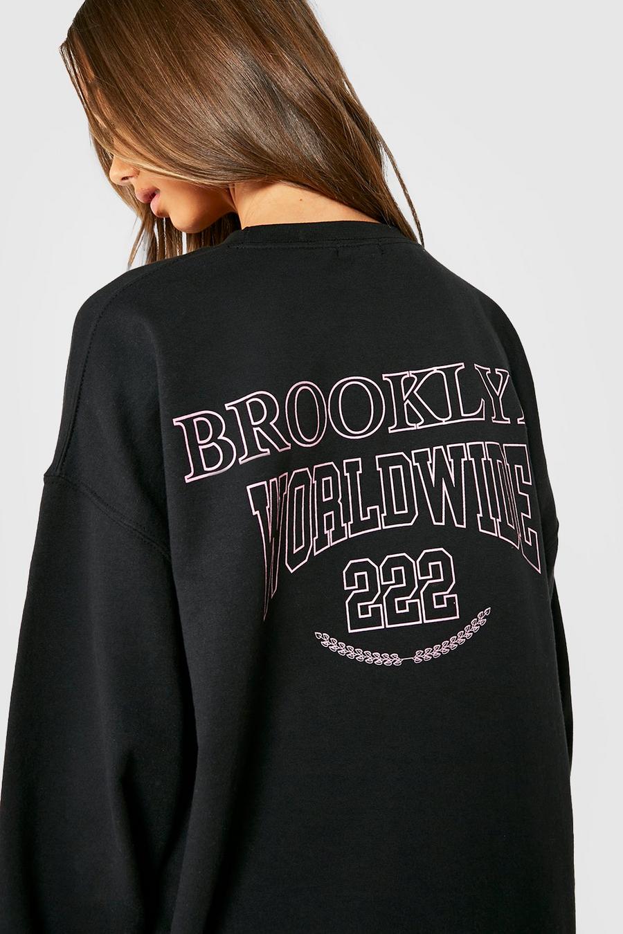 Black Brooklyn Worldwide Oversized Sweater   image number 1