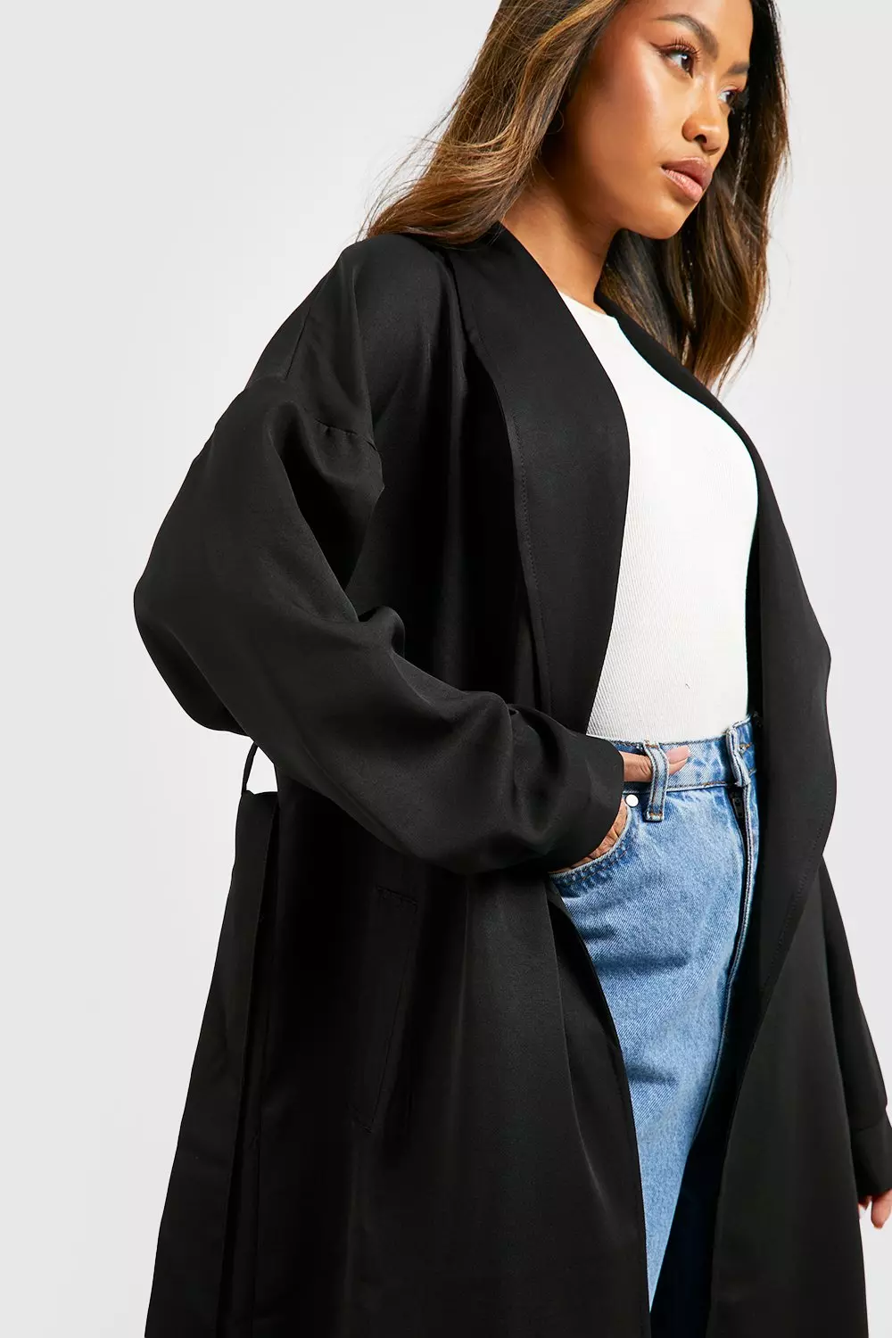 Plus size shawl collar coat hotsell