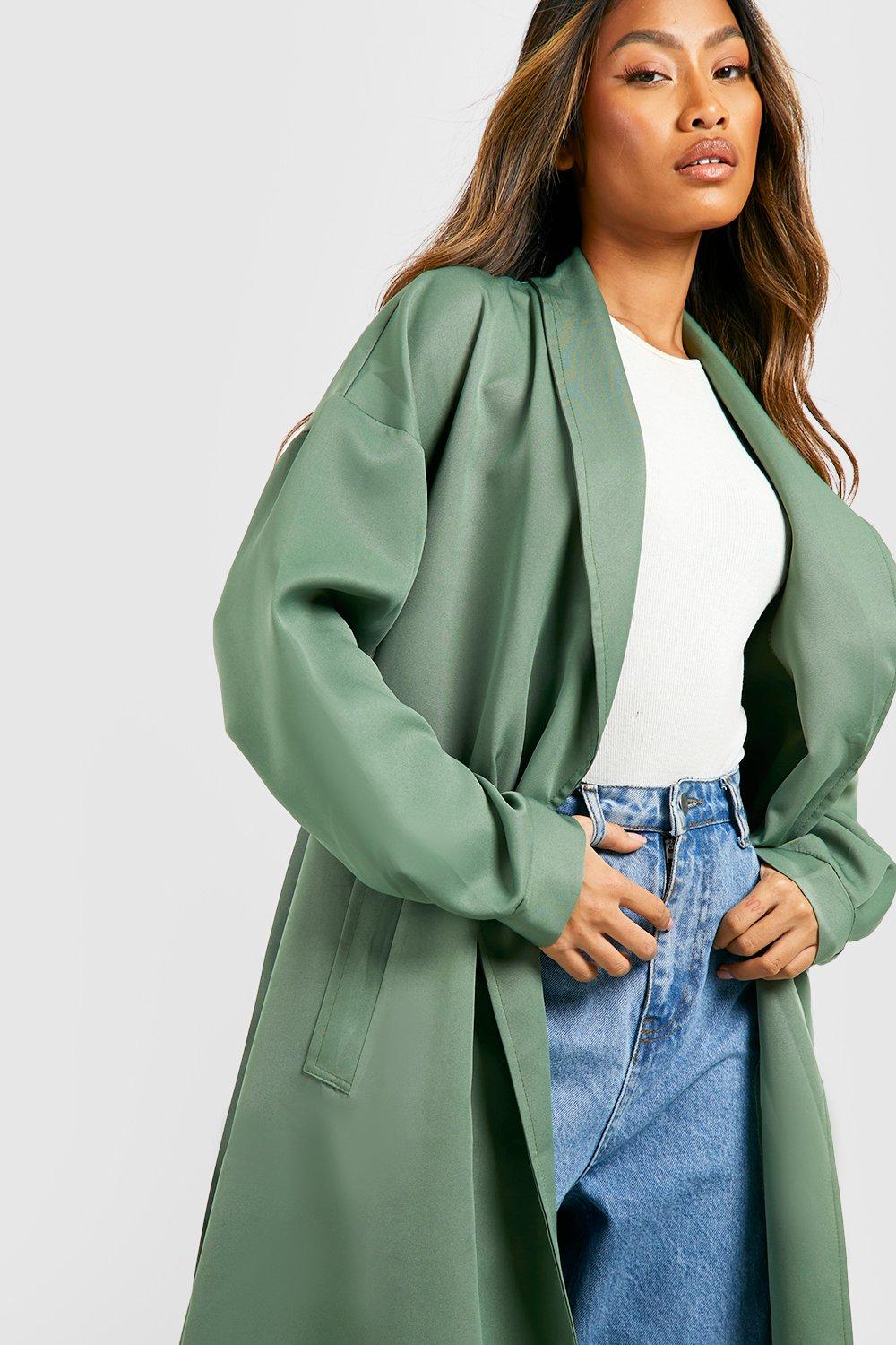 Belted shawl outlet collar coat boohoo