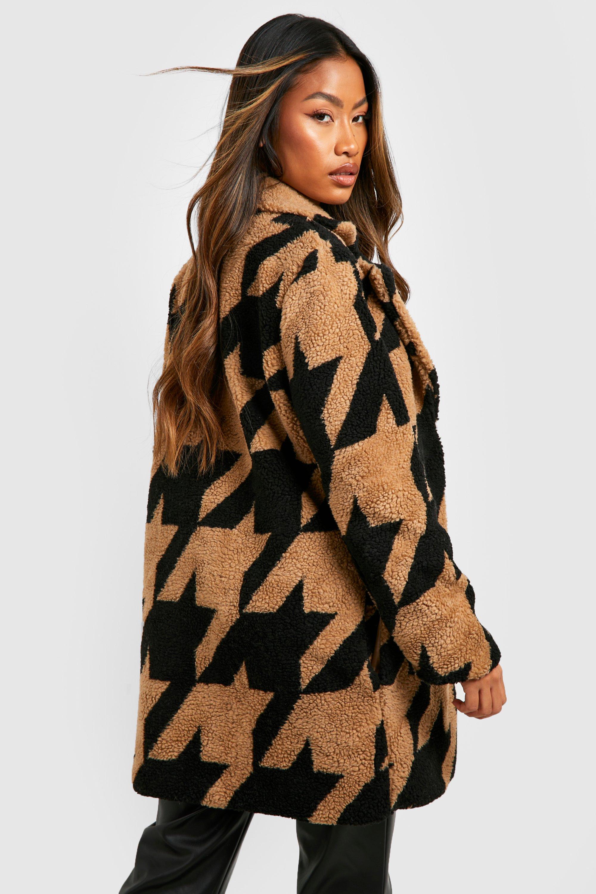 Dogtooth hot sale print coat