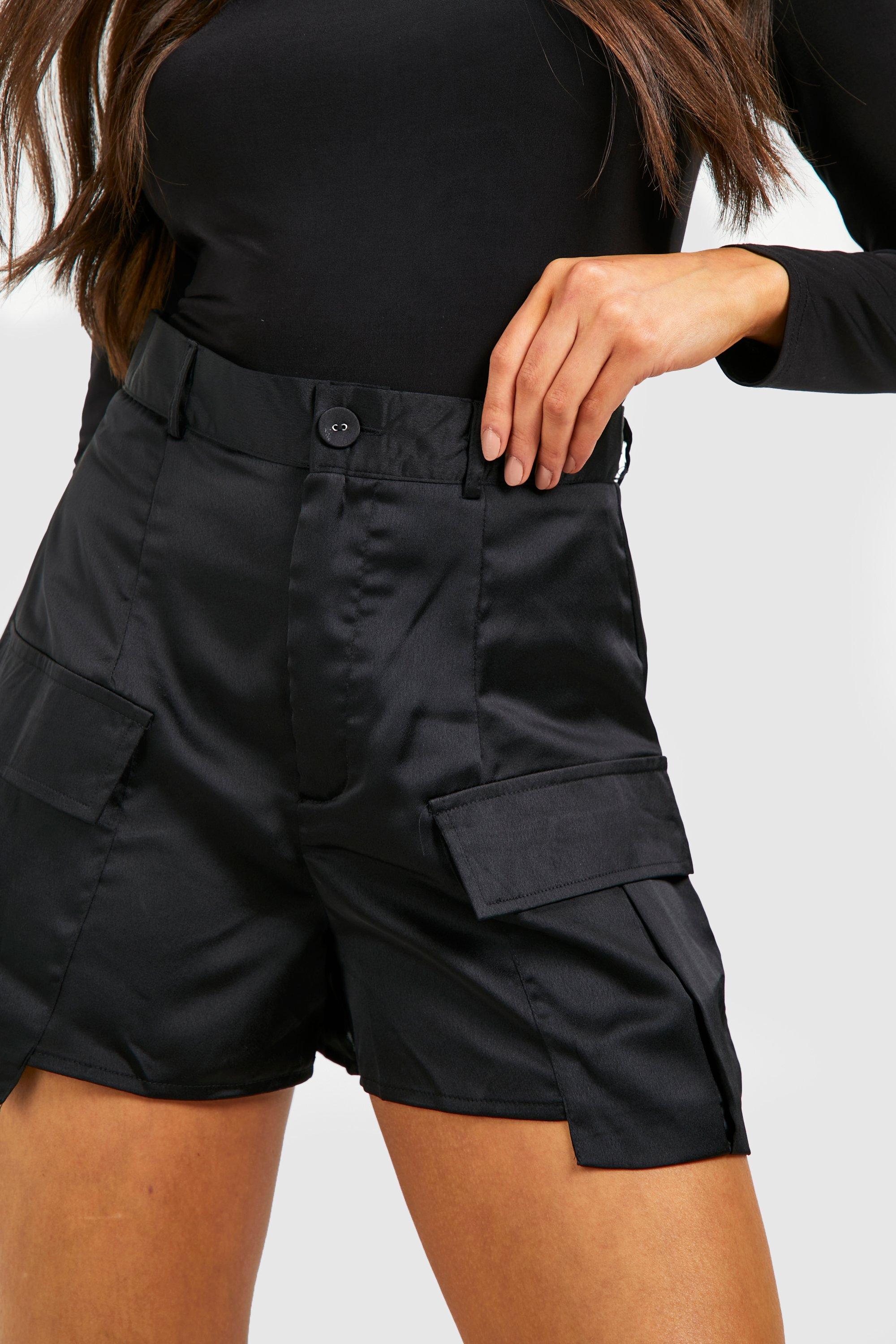 Petite Woven Pocket Detail Cargo Shorts