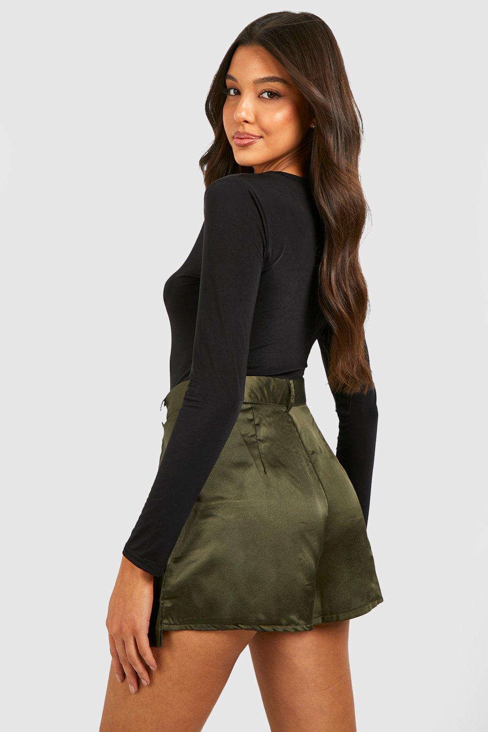 Satin Cargo Utility Shorts | boohoo USA Satin Cargo Utility Shorts | boohoo USA