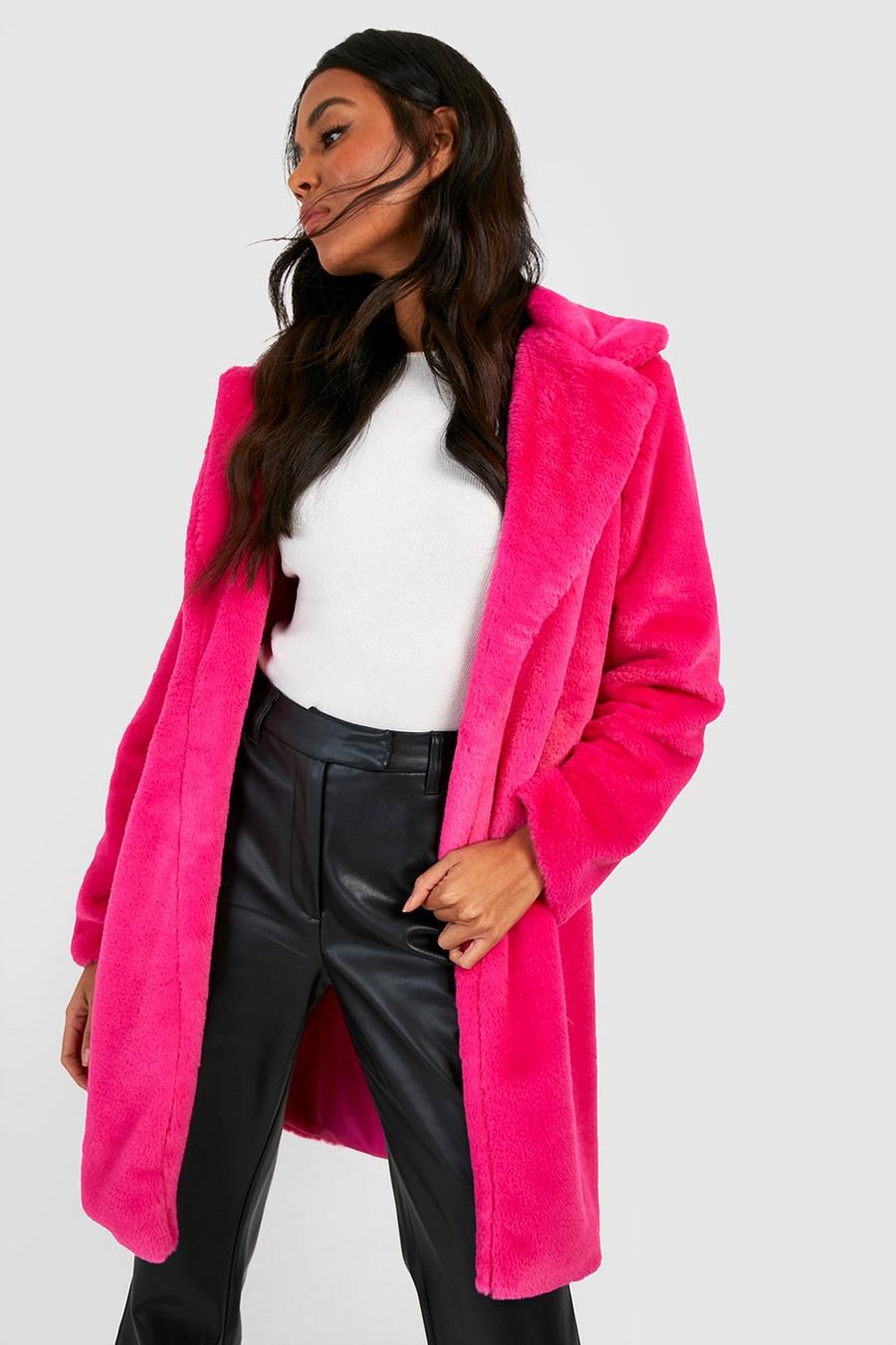 Hot pink Faux Fur Coat