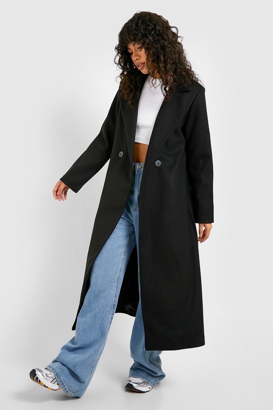 Black negro Maxi Wool Coat
