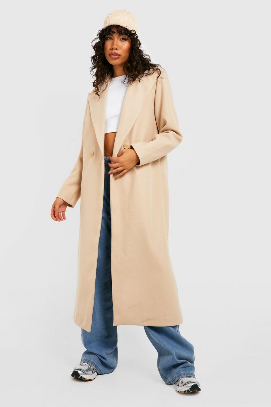 Stone beis Maxi Wool Coat image number 1